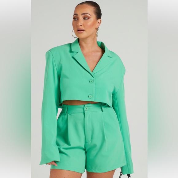 WeWoreWhat X Danielle Bernstein Green Shorts - Picture 1 of 5